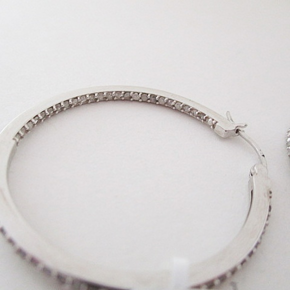 Macys Sterling Silver Hoops - Picture 6 of 8